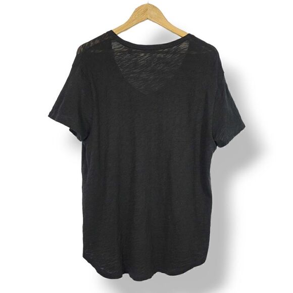 ATM Slub Jersey Boyfriend V-Neck Tee in Black Size M/L - Picture 6 of 14